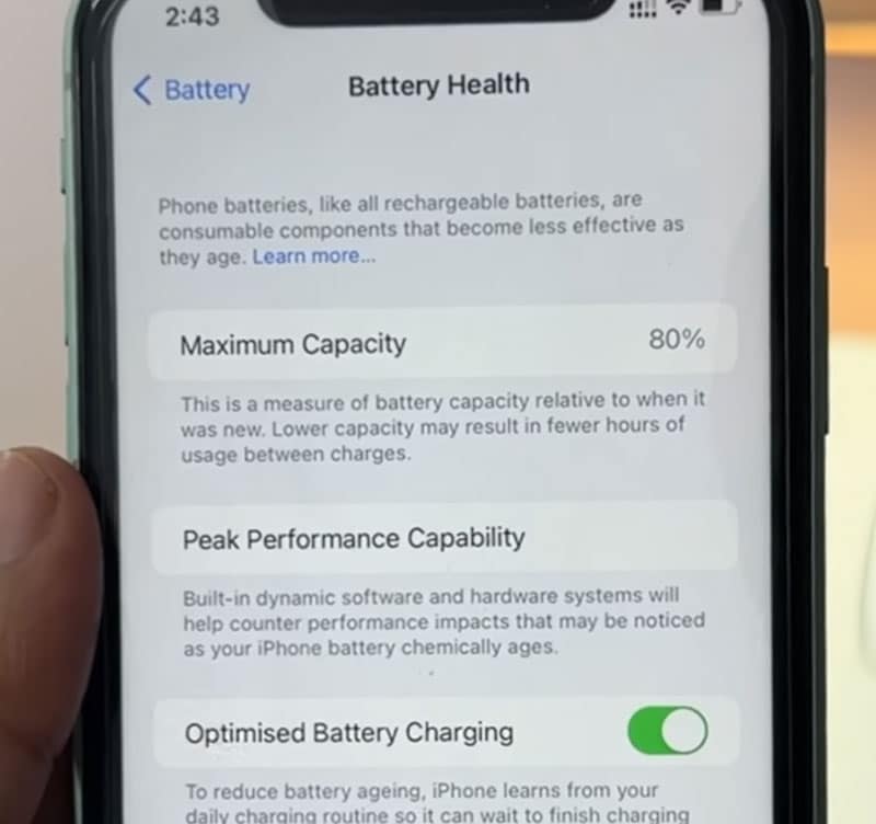iphone 11 battery health
