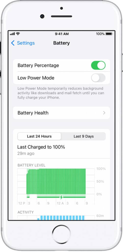 iphone battery settings and details