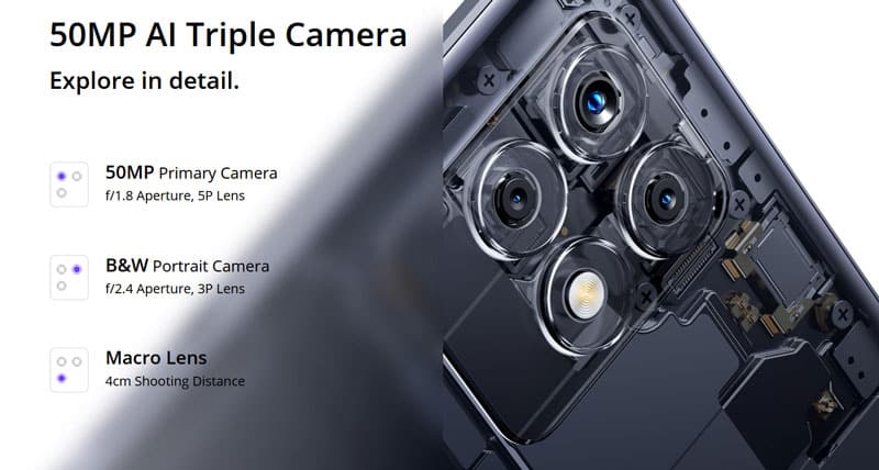 realme 8i rear camera lenses details
